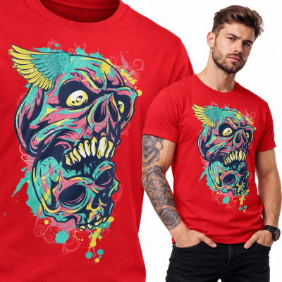 KOSZULKA HORROR SKULL COLOR 2